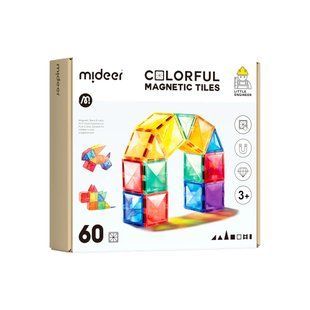 Магнітний конструктор Кольорові плитки, 60 деталей Mideer CT1210 фото