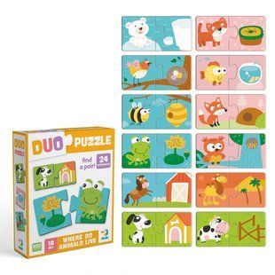 Пазл Dodo DUO Звірята та їх домівки 300690 фото