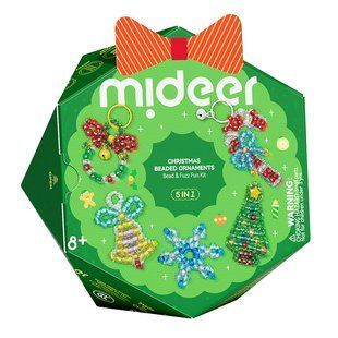 Різдвяні прикраси з бісеру. Творчий набір Mideer MD2372 фото