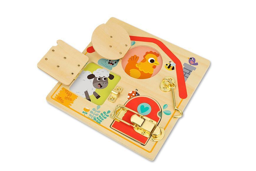 TOOKY TOY &mdash; дерев&rsquo;яна розвивальна дошка із засувками &Tau;&Eta;985 фото